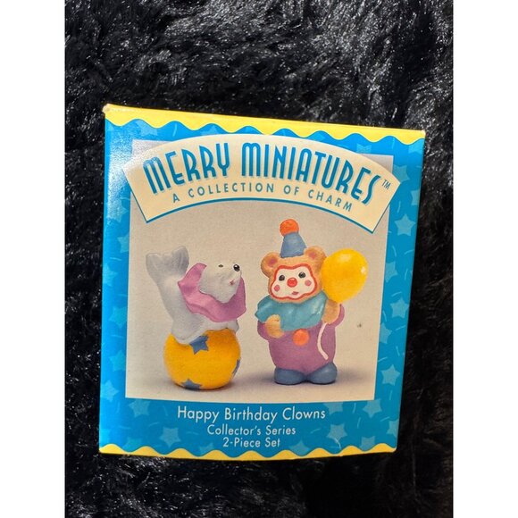 Merry Miniatures Happy Birthday Clown & Seal Figurines Collectors Series 2-Piece - Picture 1 of 10